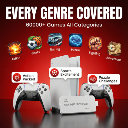 Studiohauss™ - WIRELESS CONSOLE 60,000+ LICENSED GAMES + 2 FREE CONTROLLERS