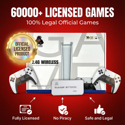 Studiohauss™ - WIRELESS CONSOLE 60,000+ LICENSED GAMES + 2 FREE CONTROLLERS