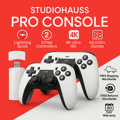 RETROPRO™ CONSOLE 60,000+ LICENSED GAMES (2 Free Controllers Included)